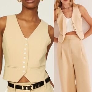 NWT Favorite Daughter The Margaret Vest Sand Tan Medium